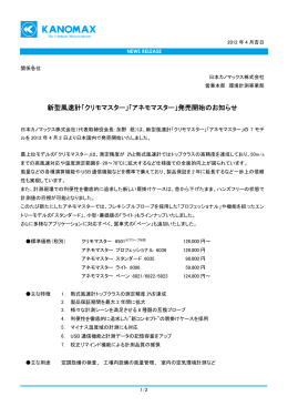 新型風速計「クリモマスター」「アネモマスター」