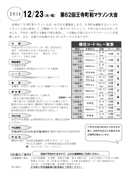 12/23(火・祝) 第62回王寺町和 マラソン大会