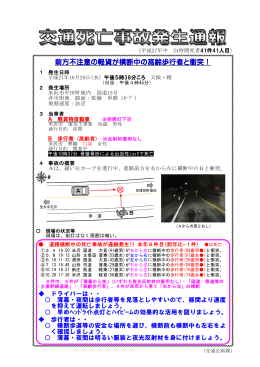 前方不注意の軽貨が横断中の高齢歩行者と衝突！