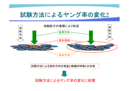 試験方法によるヤング率の変化に影響