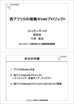 西アフリカの稼働中LNGプロジェクト