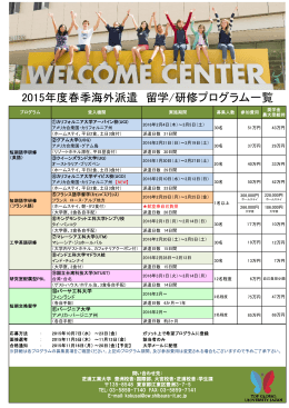 2015年度春季募集要項