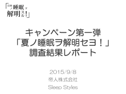 調査結果レポート - Sleep Styles