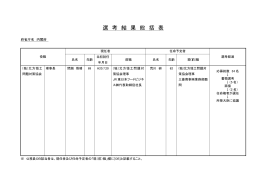 選 考 結 果 総 括 表