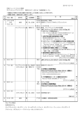 2013/12/13 日本ニュートリション協会 サプリメントアドバイザー 海外