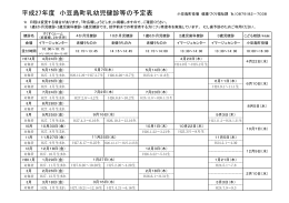 平成27年度 小豆島町乳幼児健診等の予定表