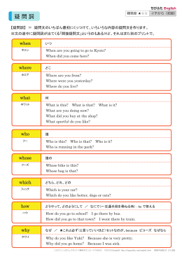 疑問詞 解説プリント （1）