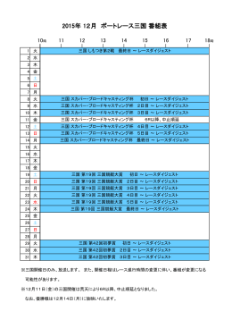 2015年 11月 ボートレース三国 番組表