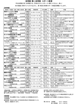 体育館・第二体育館 スポーツ教室