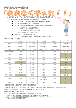 中央保健センター育児教室