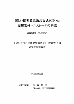 ~ 新しい縦型放電励起方式を用いた
