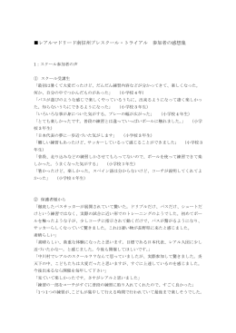 レアルマドリード南信州プレスクール・トライアル 参加者の感想集