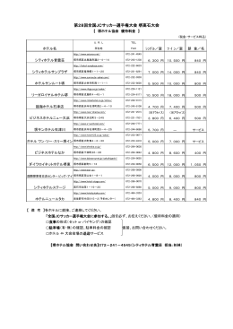 堺ホテル協会 優待料金表[PDF 45KB]