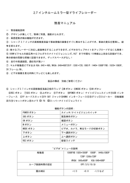 2.7 インチルームミラー型ドライブレコーダー 簡易マニュアル
