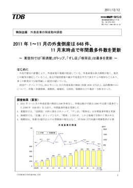 外食産業の倒産動向調査