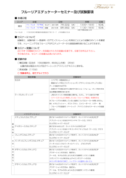フルーリアエデュケーターセミナー及び試験要項