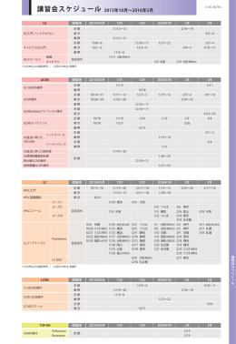 講習会スケジュール 2015年4月〜9月