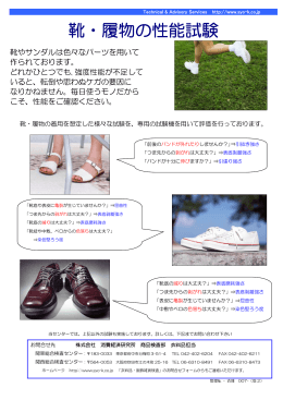 靴・履物の性能試験 - 株式会社消費経済研究所
