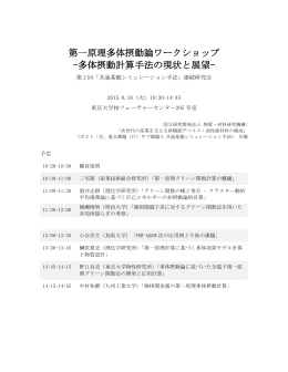 第一原理多体摂動論ワークショップ -多体摂動計算手法の現状と展望-