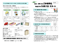 家庭系 日常（可燃）ごみ有料化 平成27年10月1日 スタート