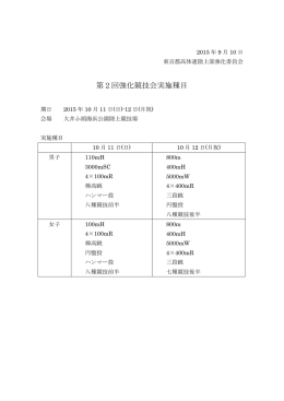 第2回強化競技会実施種目 - 東京都高等学校体育連盟陸上競技部
