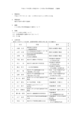 平成27年度第1回滝沢市いじめ防止等対策協議会 会議録 1 開催期日