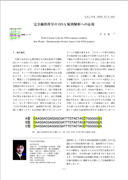 完全線形符号の DNA 配列解析への応用