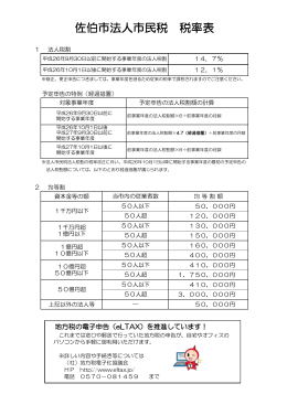 佐伯市法人市民税 税率表