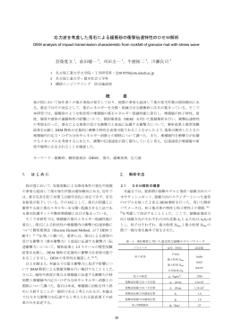 応力波を考慮した落石による緩衝砂の衝撃伝達特性のDEM解析 羽柴