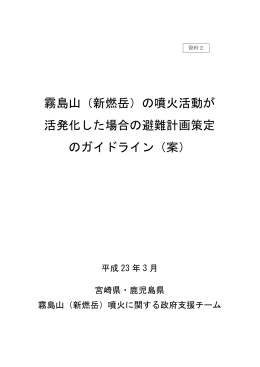 霧島山（新燃岳）の噴火活動が 活発化した場合の避難計画策定