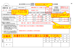 記載例 朱書きされた箇所は漏れなく記載してください