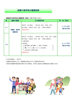 入学前・就職前の健康診断