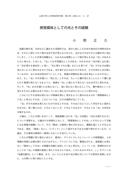 視覚媒体としての光とその経験小熊正久 17ページ 103KB 1
