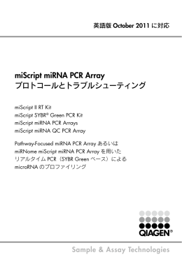 miScript miRNA PCR Array プロトコールとトラブル