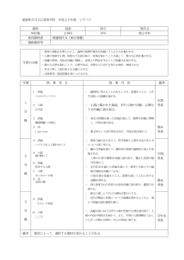 愛媛県立川之江高等学校 平成25年度 シラバス 教科 国語 科目 現代文