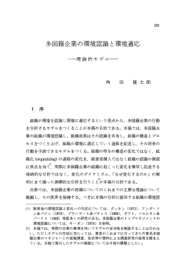 多国籍企業の環境認識と環境適応