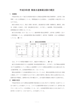 平成24年度 簡易水道事業決算の概況