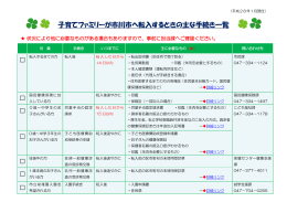 子育てファミリーが市川市へ転入するときの主な手続き一覧（PDF