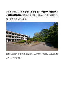 文部科学省より「高等学校における個々の能力・才能を伸ば す特別支援