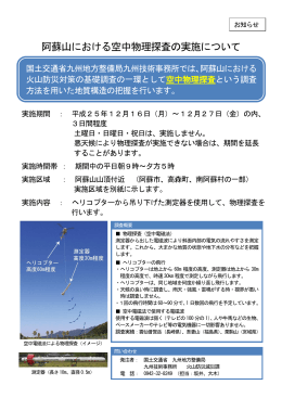 阿蘇山における空中物理探査の実施について
