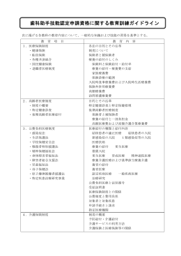 歯科助手技能認定申請資格に関する教育訓練