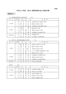 H26年度明るい選挙啓発作品入賞者名簿