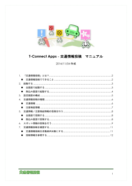 T-Connect Apps‐交通情報投稿 マニュアル