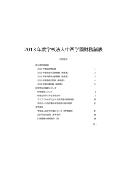 2013 年度学校法人中西学園財務諸表