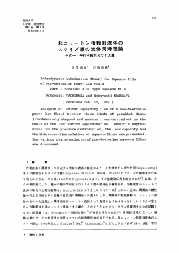 非ニュートン指数則流体の スクイズ膜の流体潤滑理論