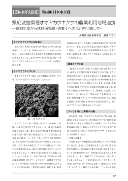 県絶滅危惧種オオアカウキクサの農業利用地域連携
