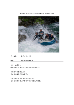 チーム名 呑ベイマックス - 日本リバーベンチャー選手権大会