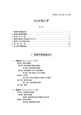 インドネシア - 外国産業財産権侵害対策等支援事業