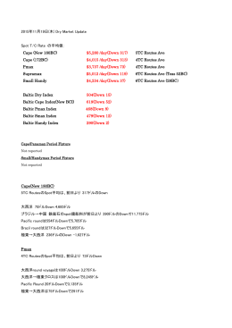 2015年11月19日(木) Dry Market Update Spot T/C Rate の平均値