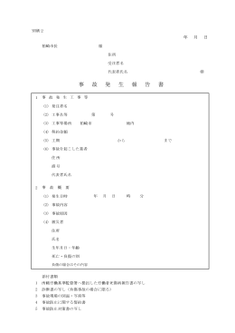 事 故 発 生 報 告 書